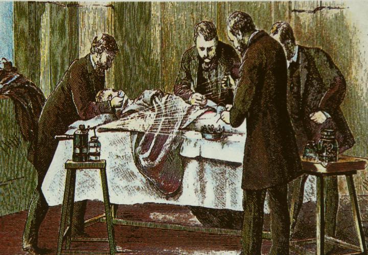 Pasteur dans un bloc opratoire
